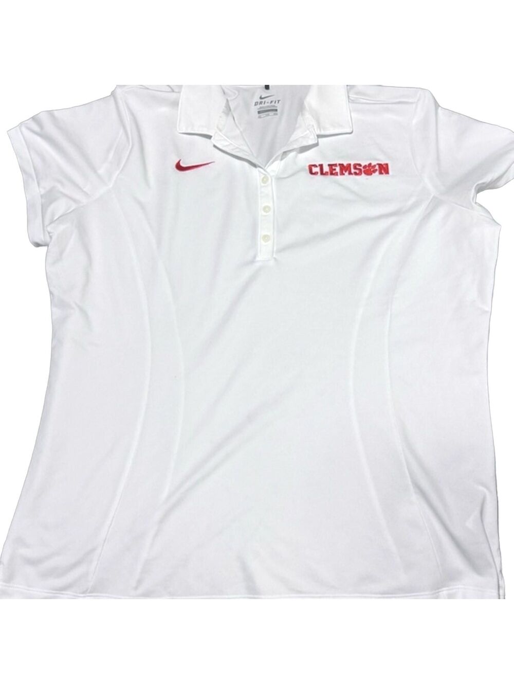 Nike Women's Clemson White Button Down Shirt